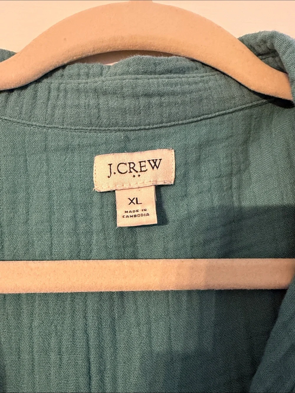 J. Crew Teal Cotton Gauze Short-Sleeve dress